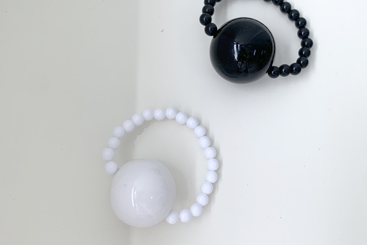 Big bubble bracelet (white/black)
